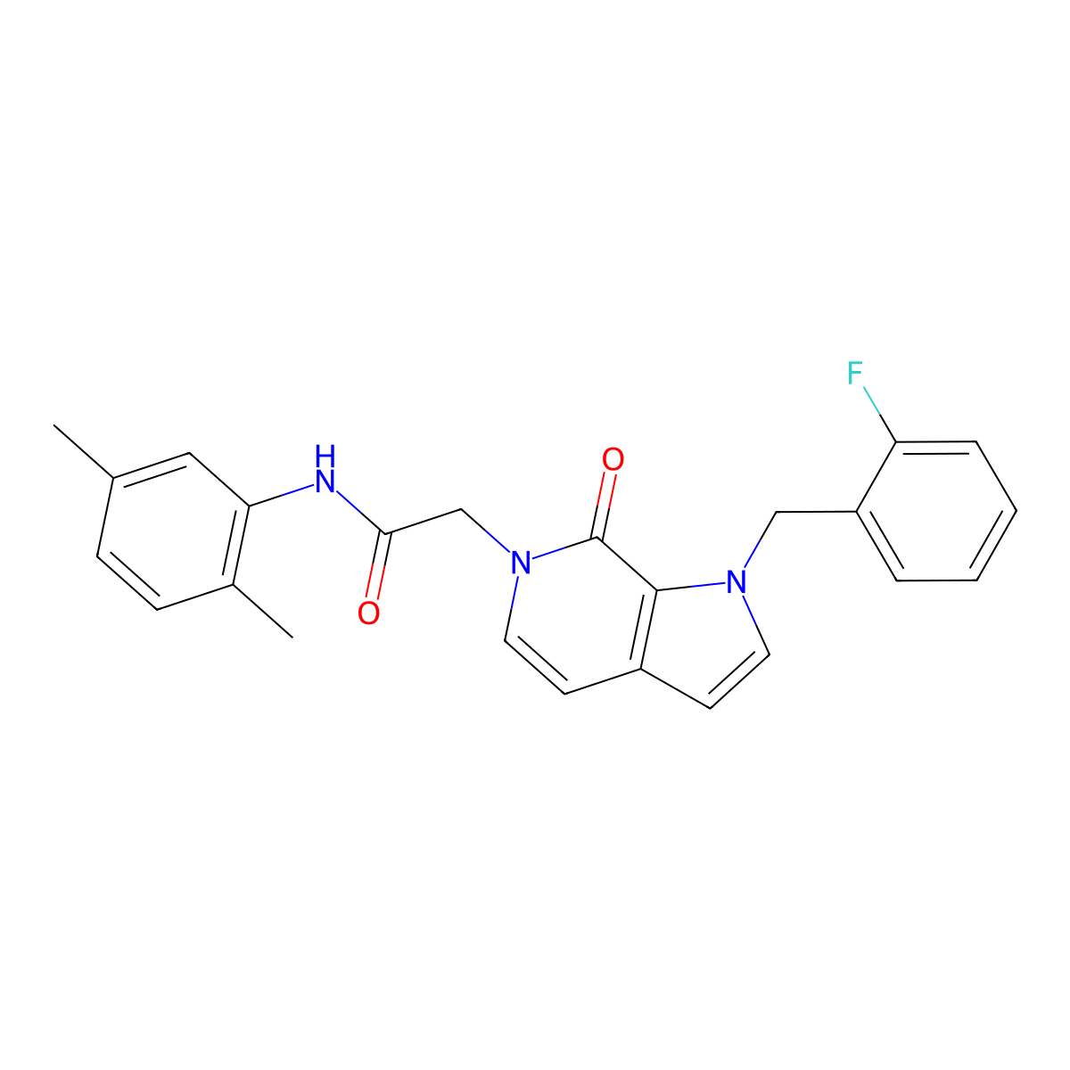 N-(2,5-dimethylphenyl)-2-{1-[(2-fluorophenyl)methyl]-7-oxo-1H,6H,7H-pyrrolo[2,3-c]pyridin-6-yl}acetamide molecular structure, CAS 1286716-98-0
