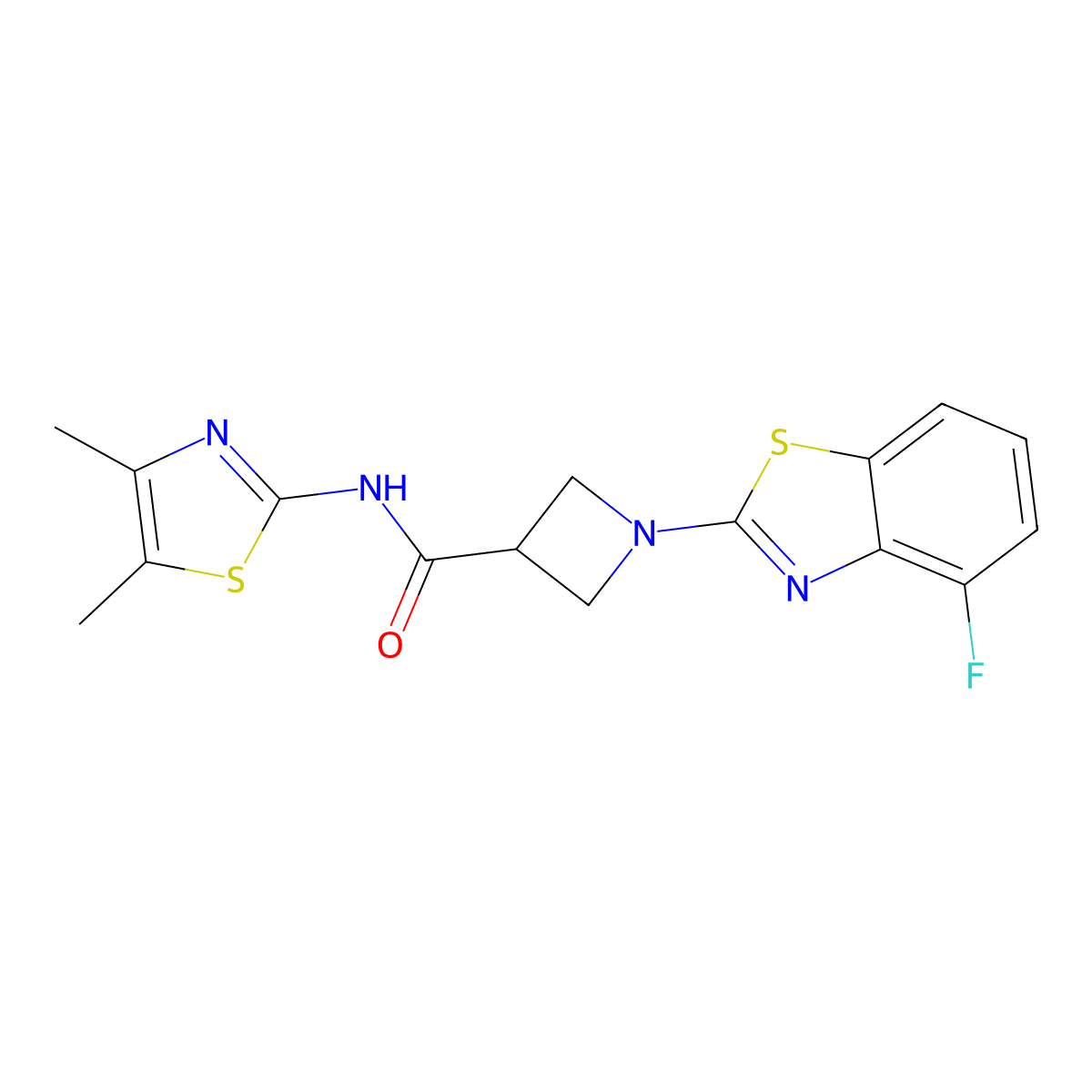 N-(4,5-dimethylthiazol-2-yl)-1-(4-fluorobenzo[d]thiazol-2-yl)azetidine-3-carboxamide molecular structure, CAS 1286717-20-1