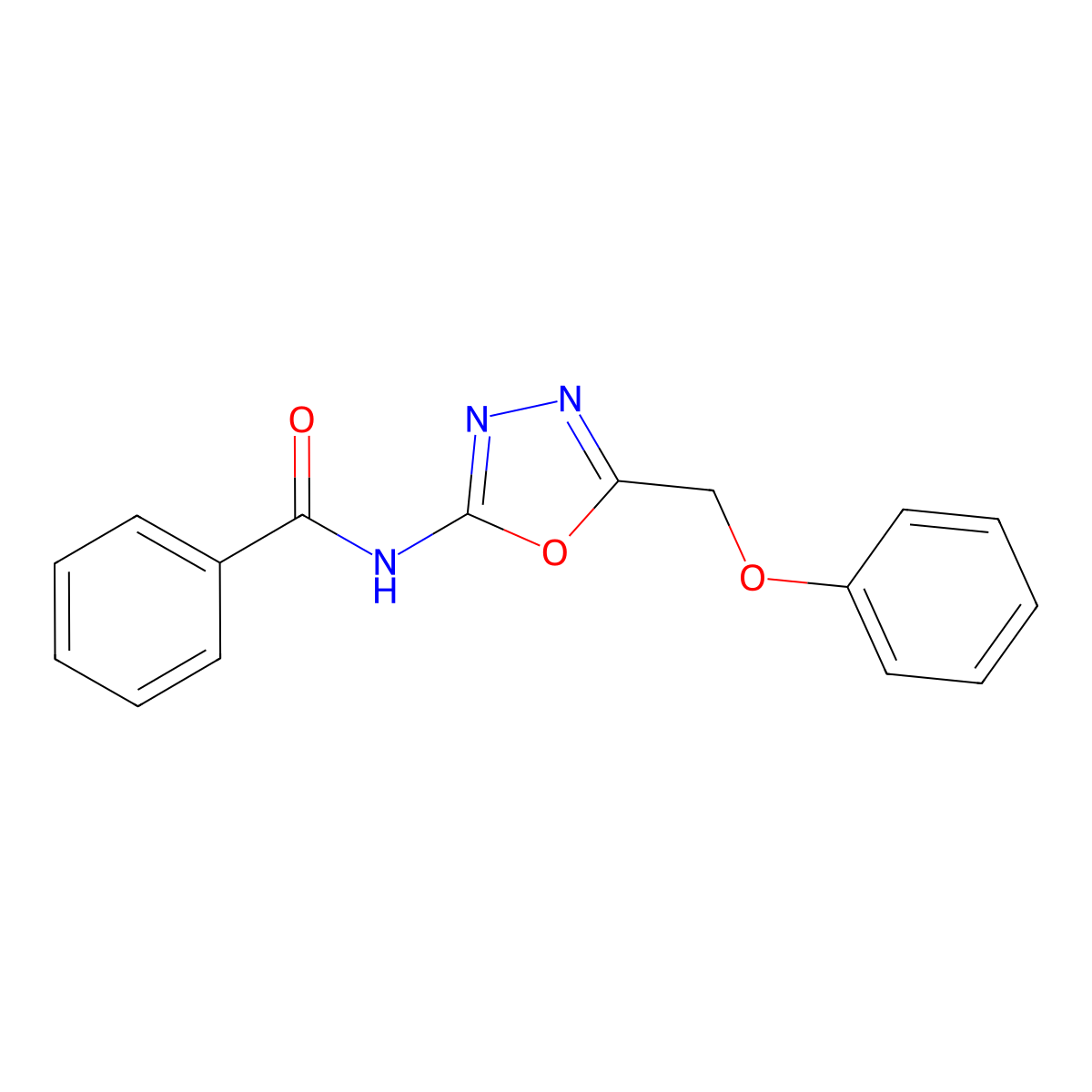 N-[5-(phenoxymethyl)-1,3,4-oxadiazol-2-yl]benzamide molecular structure, CAS 1286717-23-4