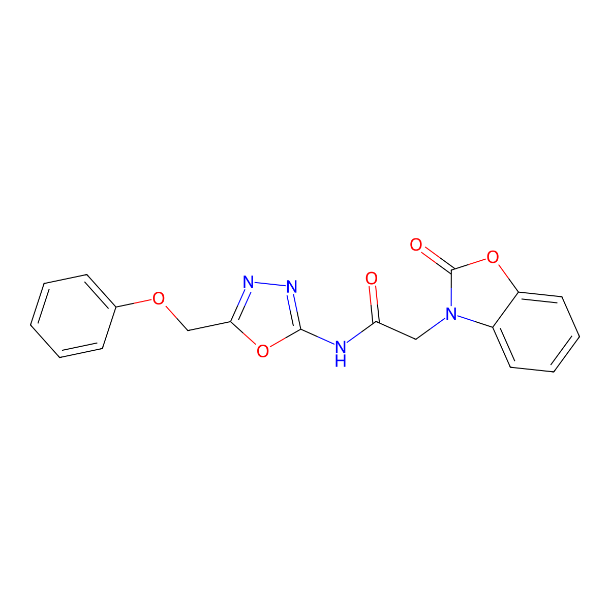2-(2-oxobenzo[d]oxazol-3(2H)-yl)-N-(5-(phenoxymethyl)-1,3,4-oxadiazol-2-yl)acetamide molecular structure, CAS 1286717-30-3