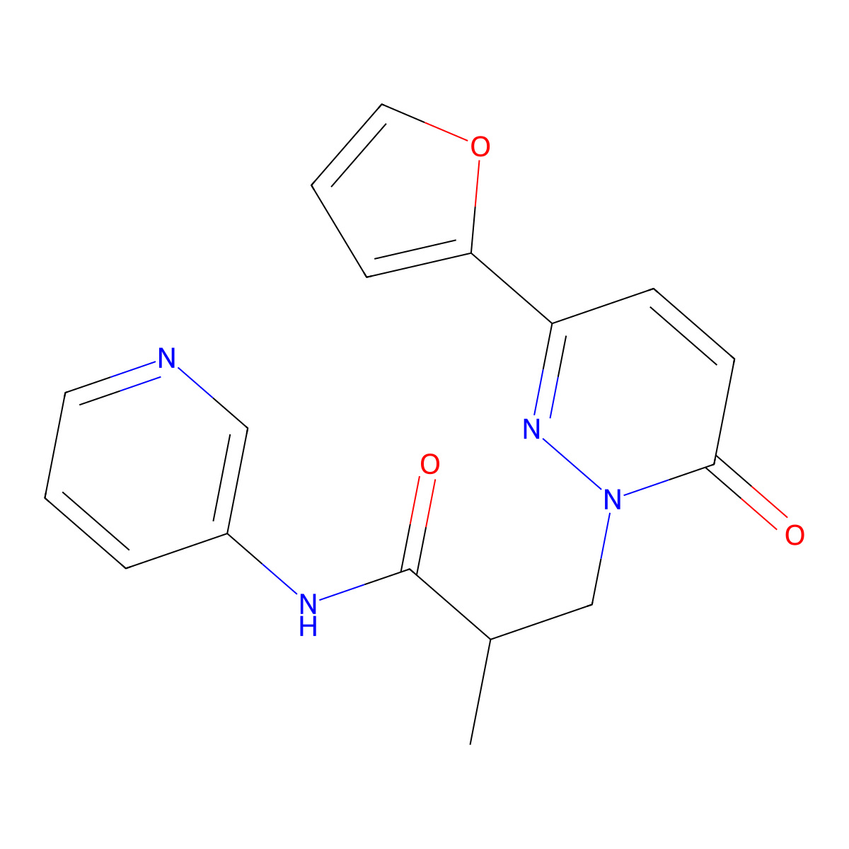 3-(3-(furan-2-yl)-6-oxopyridazin-1(6H)-yl)-2-methyl-N-(pyridin-3-yl)propanamide molecular structure, CAS 1286717-35-8