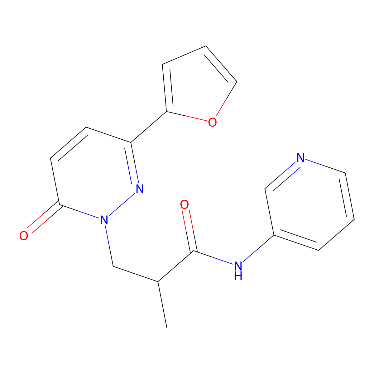 3-(3-(furan-2-yl)-6-oxopyridazin-1(6H)-yl)-2-methyl-N-(pyridin-3-yl)propanamide molecular structure, CAS 1286717-35-8