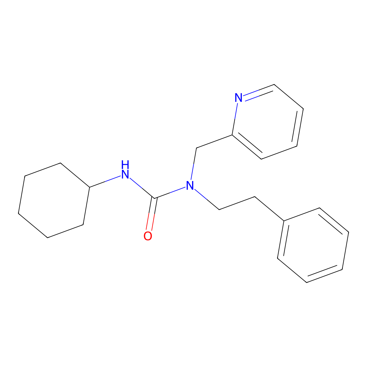 3-Cyclohexyl-1-(2-phenylethyl)-1-[(pyridin-2-yl)methyl]urea molecular structure, CAS 1286717-42-7