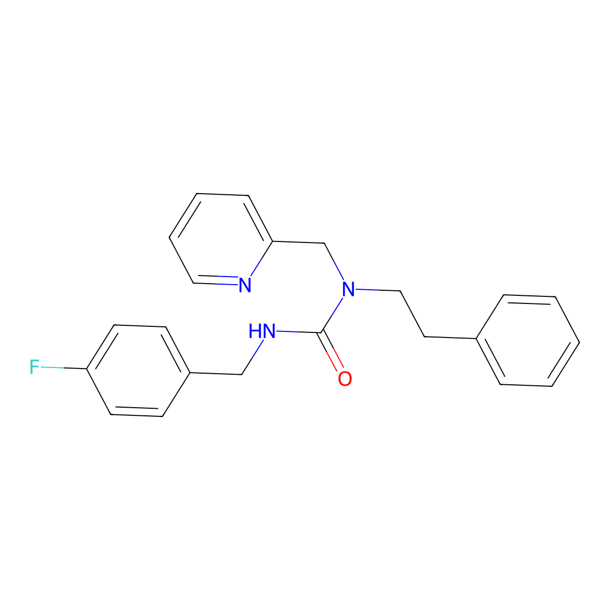 3-(4-Fluorobenzyl)-1-phenethyl-1-(pyridin-2-ylmethyl)urea molecular structure, CAS 1286717-43-8