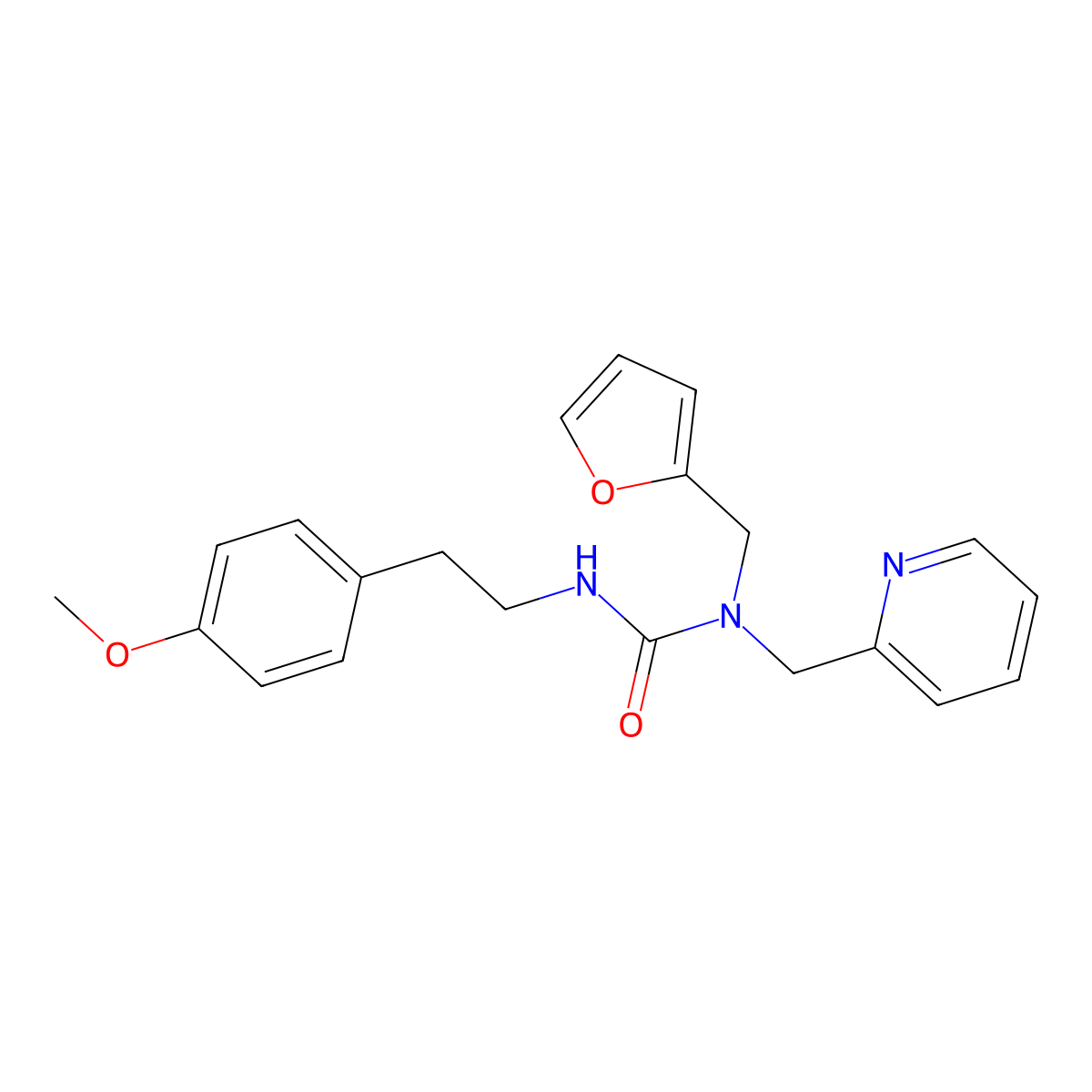 1-(Furan-2-ylmethyl)-3-(4-methoxyphenethyl)-1-(pyridin-2-ylmethyl)urea molecular structure, CAS 1286717-48-3