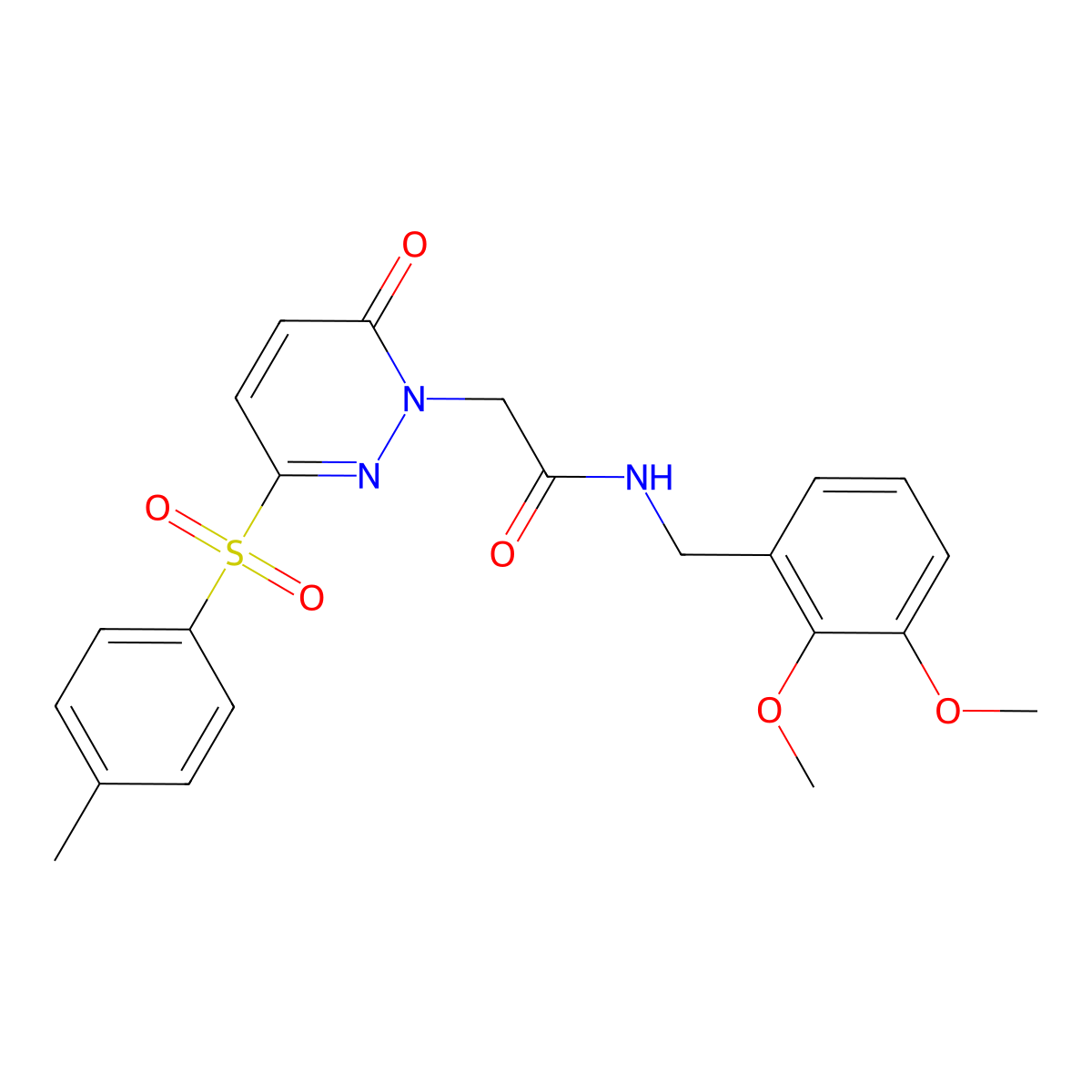 N-(2,3-dimethoxybenzyl)-2-(6-oxo-3-tosylpyridazin-1(6H)-yl)acetamide molecular structure, CAS 1286717-49-4