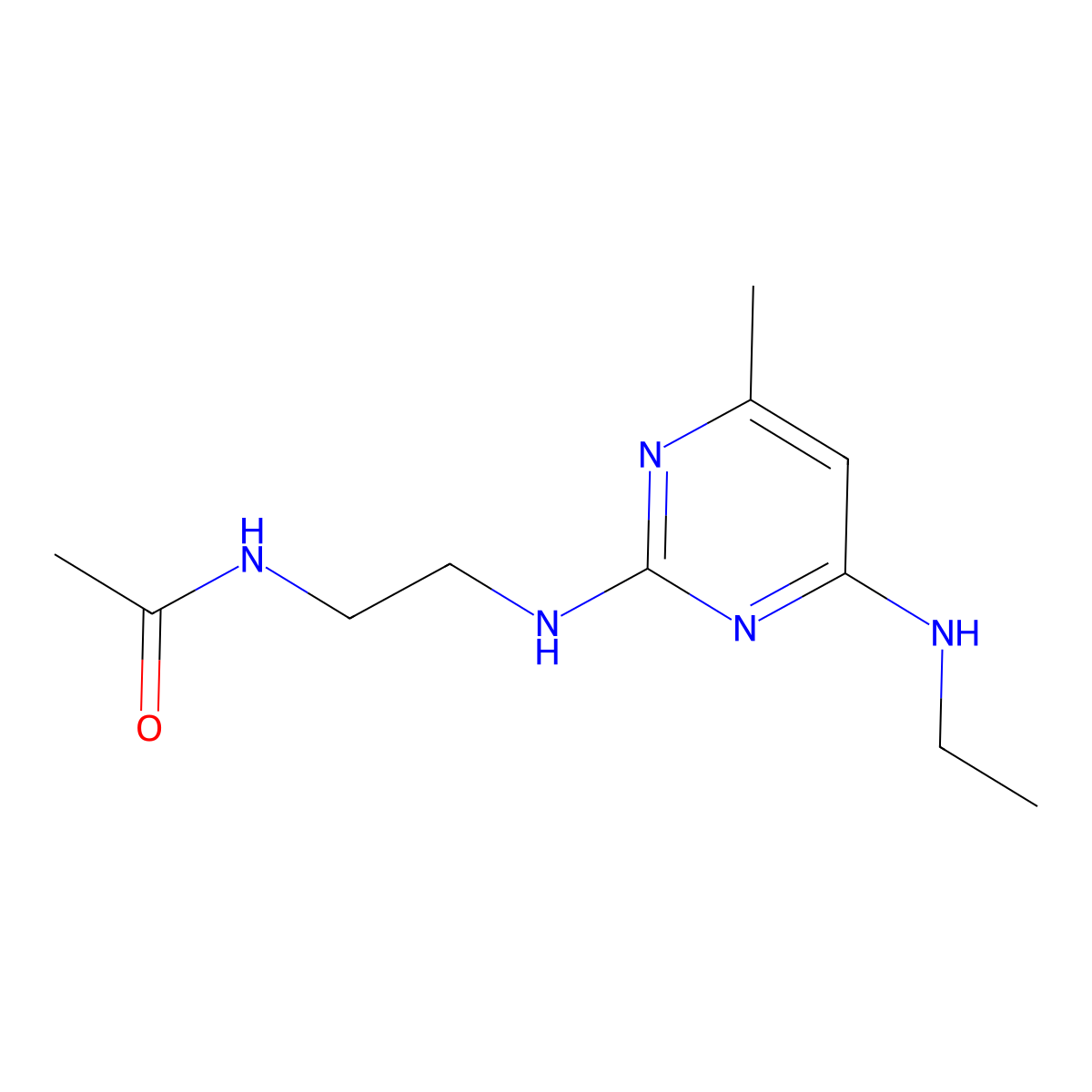 N-(2-((4-(ethylamino)-6-methylpyrimidin-2-yl)amino)ethyl)acetamide molecular structure, CAS 1286717-54-1