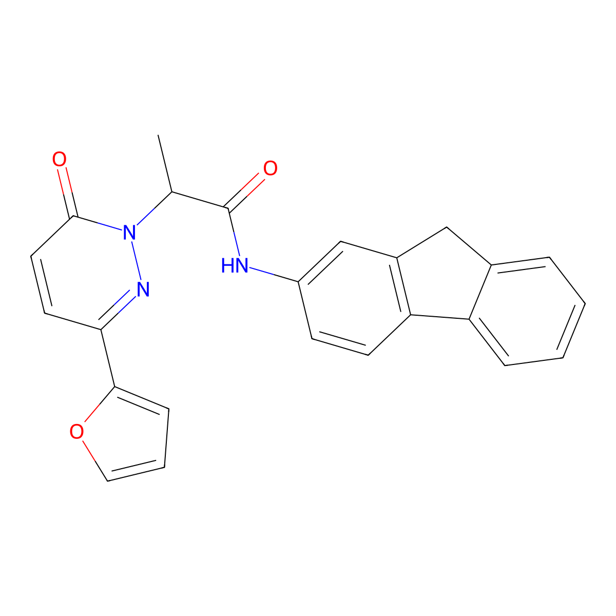 N-(9H-fluoren-2-yl)-2-[3-(furan-2-yl)-6-oxo-1,6-dihydropyridazin-1-yl]propanamide molecular structure, CAS 1286717-57-4