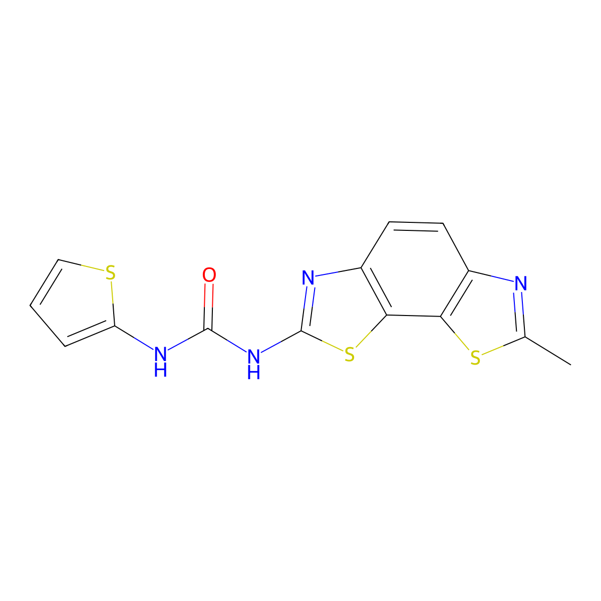 1-(7-Methylbenzo[1,2-d:4,3-d']bis(thiazole)-2-yl)-3-(thiophen-2-yl)urea molecular structure, CAS 1286717-61-0