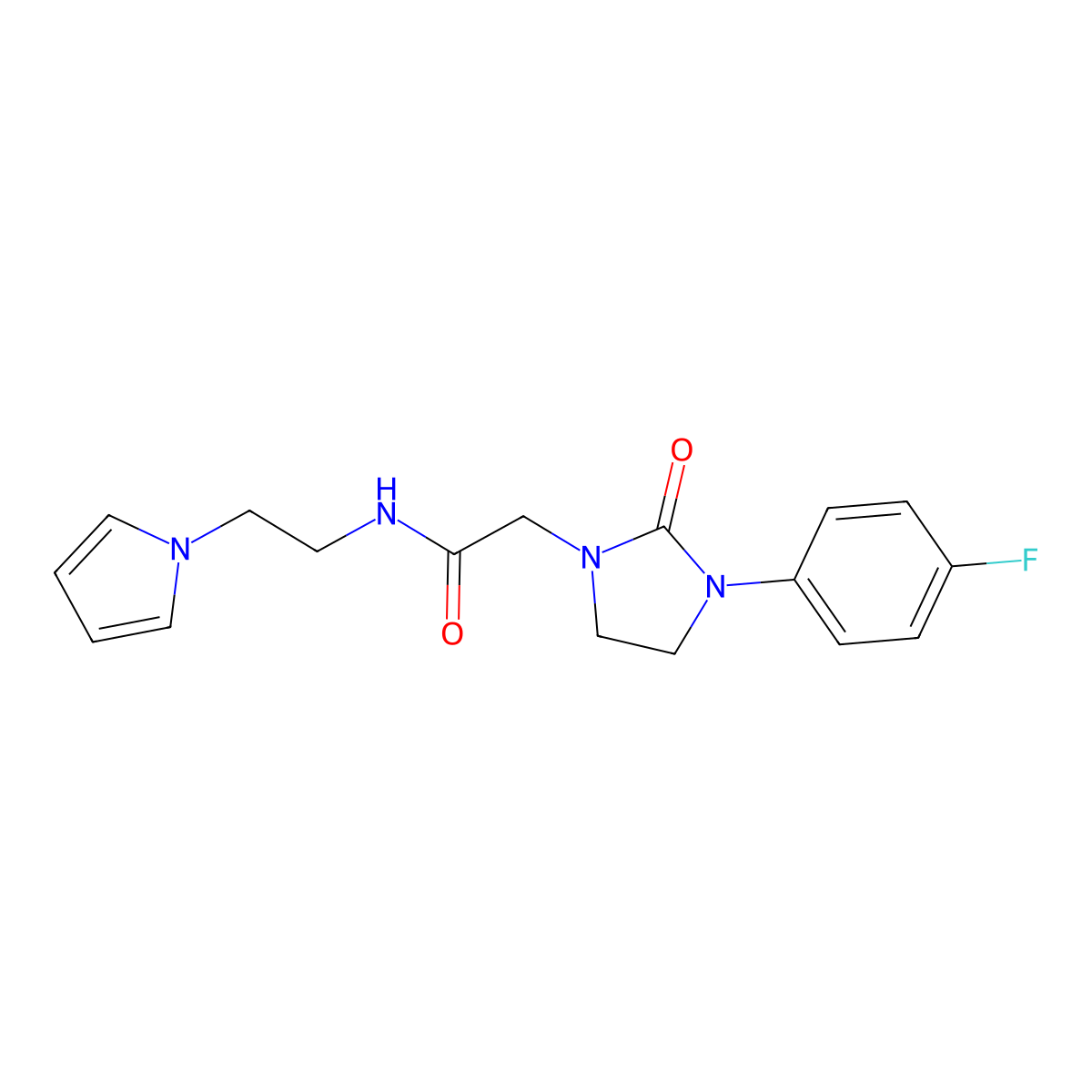 N-(2-(1H-pyrrol-1-yl)ethyl)-2-(3-(4-fluorophenyl)-2-oxoimidazolidin-1-yl)acetamide molecular structure, CAS 1286717-68-7