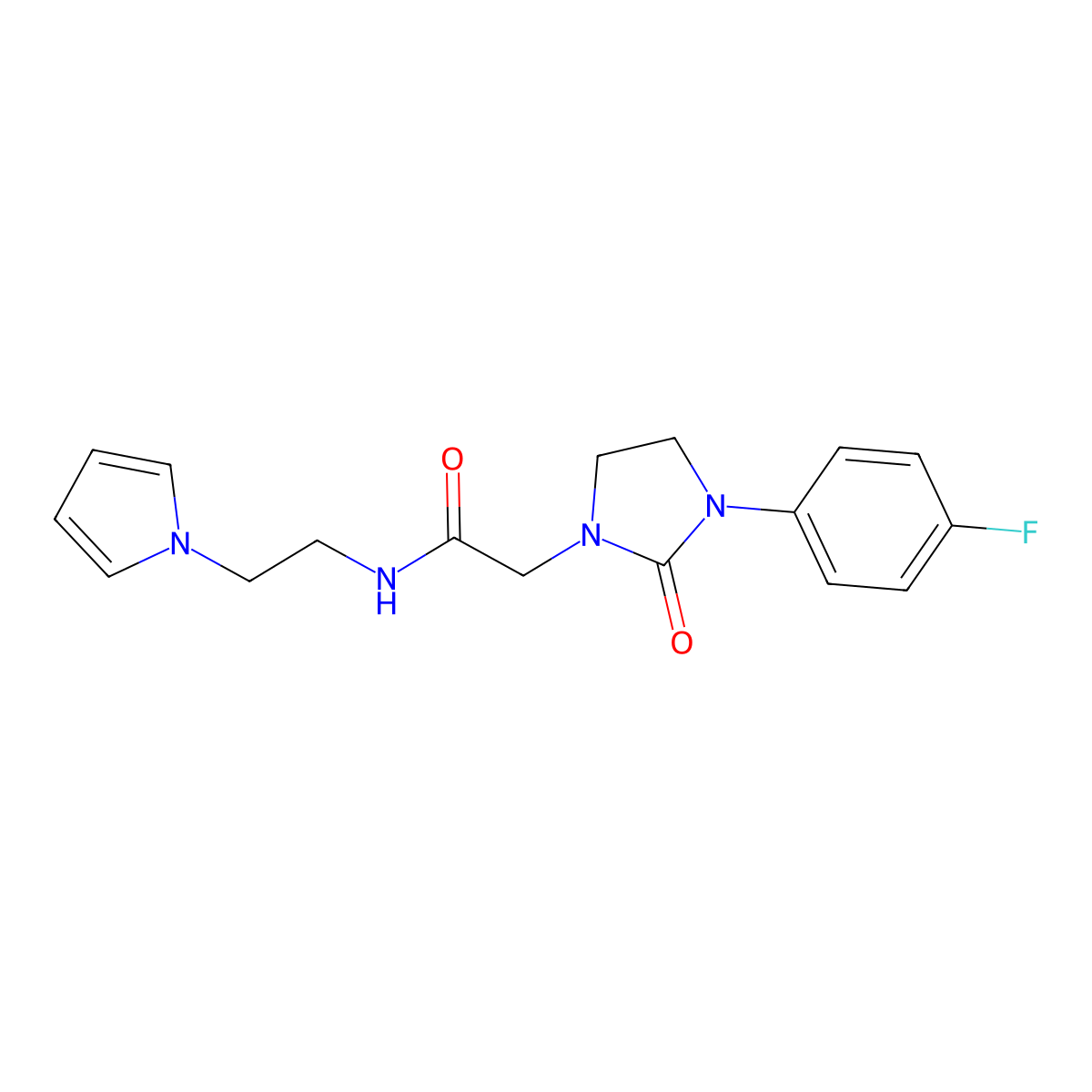 N-(2-(1H-pyrrol-1-yl)ethyl)-2-(3-(4-fluorophenyl)-2-oxoimidazolidin-1-yl)acetamide molecular structure, CAS 1286717-68-7