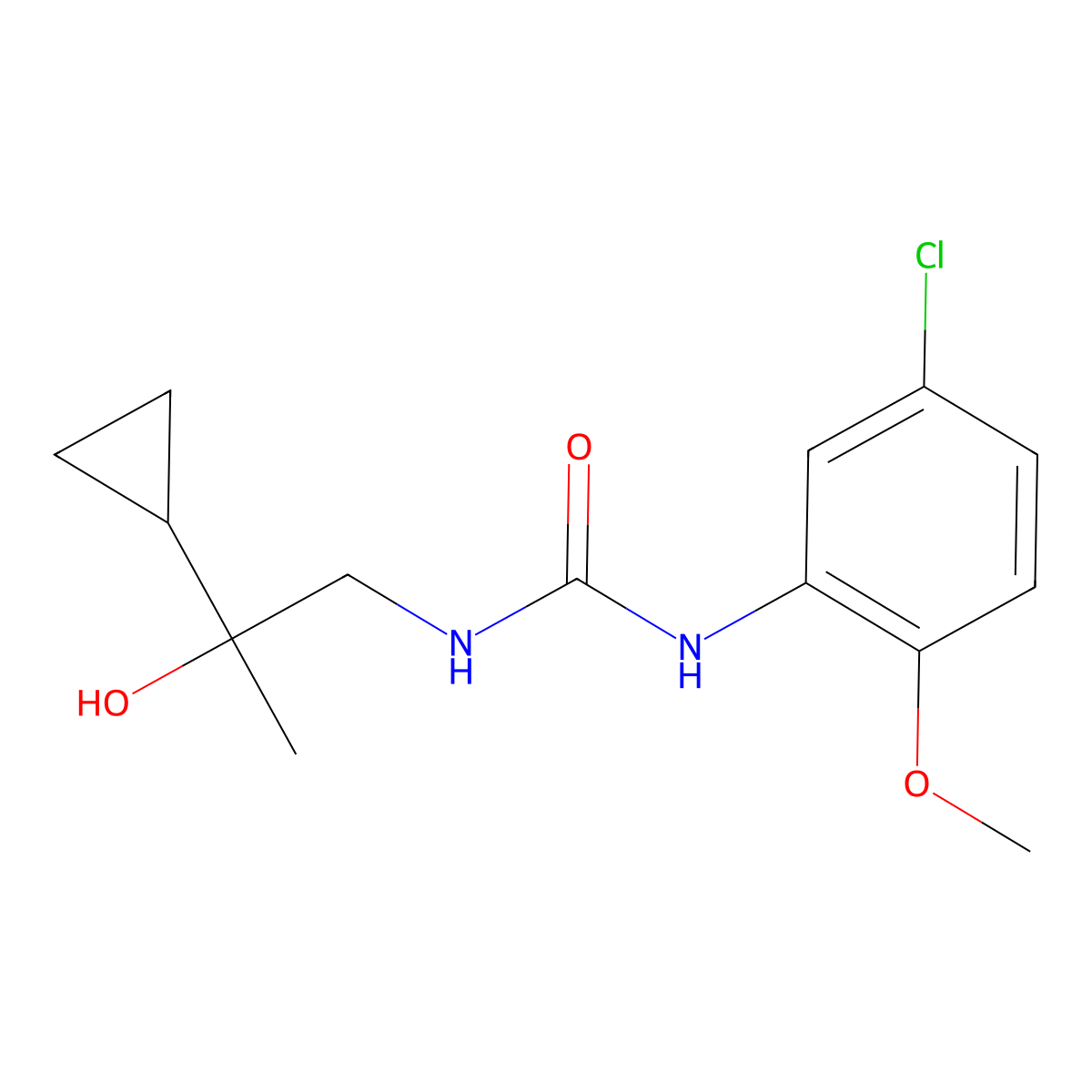 1-(5-Chloro-2-methoxyphenyl)-3-(2-cyclopropyl-2-hydroxypropyl)urea molecular structure, CAS 1286717-74-5