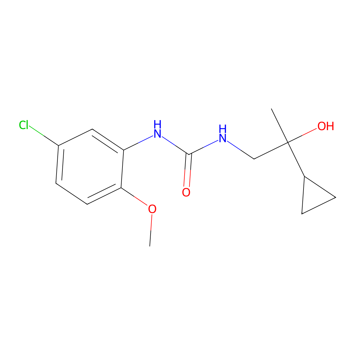 1-(5-Chloro-2-methoxyphenyl)-3-(2-cyclopropyl-2-hydroxypropyl)urea molecular structure, CAS 1286717-74-5