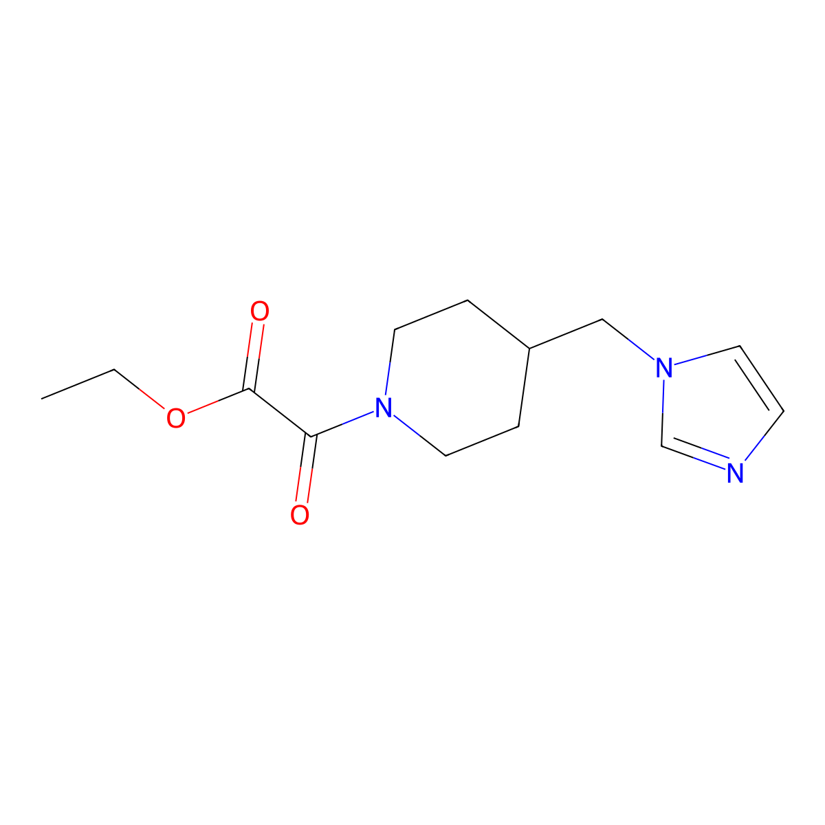 ethyl 2-(4-((1H-imidazol-1-yl)methyl)piperidin-1-yl)-2-oxoacetate molecular structure, CAS 1286717-78-9