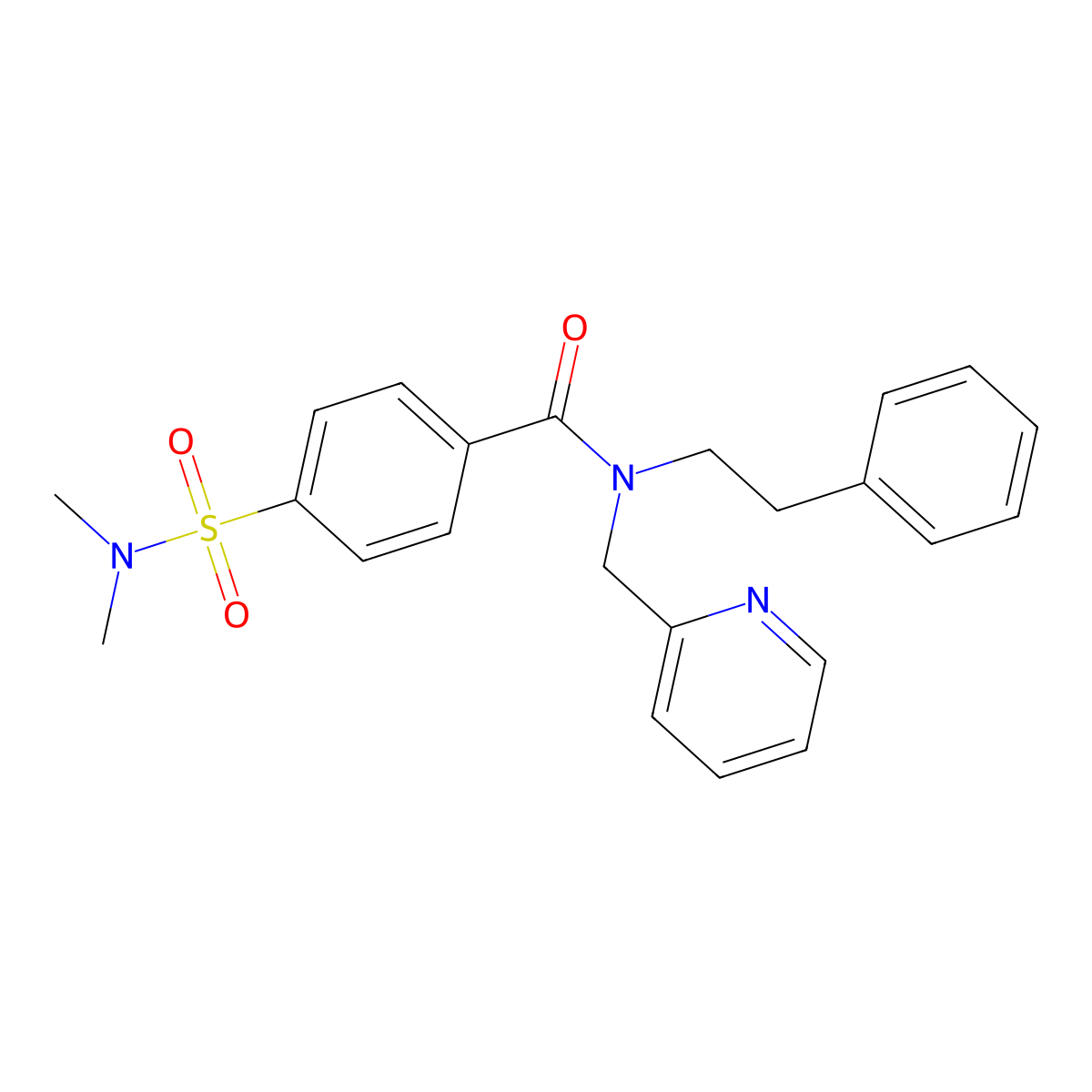 4-(N,N-dimethylsulfamoyl)-N-phenethyl-N-(pyridin-2-ylmethyl)benzamide molecular structure, CAS 1286717-86-9