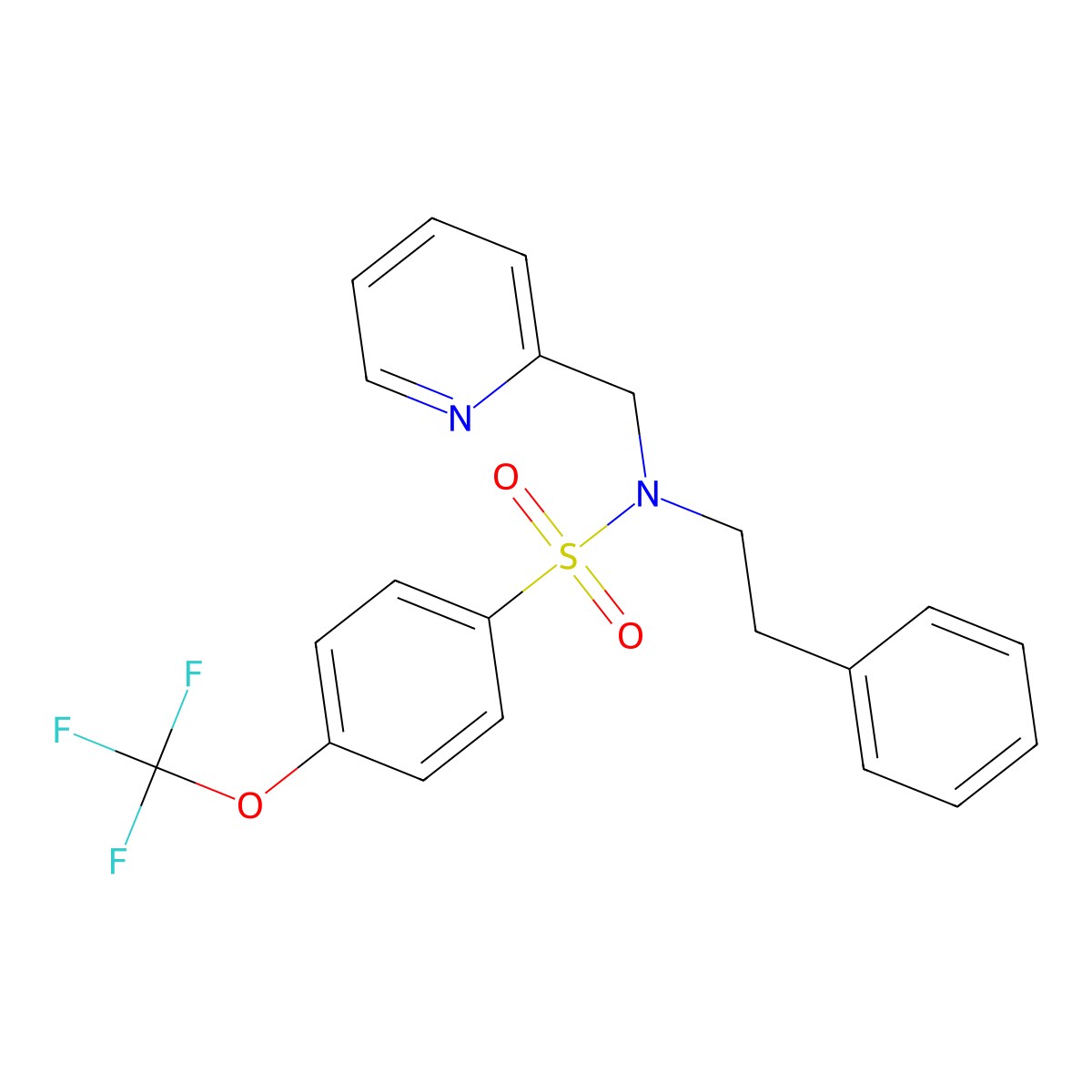 N-phenethyl-N-(pyridin-2-ylmethyl)-4-(trifluoromethoxy)benzenesulfonamide molecular structure, CAS 1286717-87-0