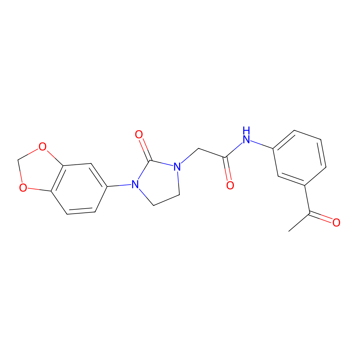 N-(3-acetylphenyl)-2-(3-(benzo[d][1,3]dioxol-5-yl)-2-oxoimidazolidin-1-yl)acetamide molecular structure, CAS 1286718-12-4