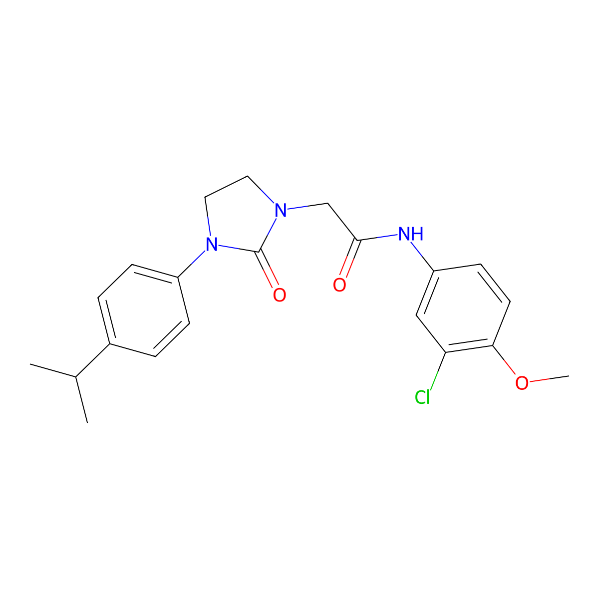 N-(3-chloro-4-methoxyphenyl)-2-(3-(4-isopropylphenyl)-2-oxoimidazolidin-1-yl)acetamide molecular structure, CAS 1286718-17-9