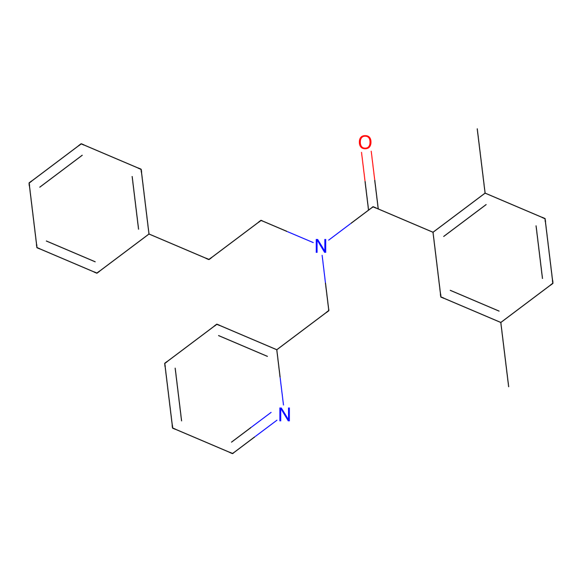 2,5-dimethyl-N-phenethyl-N-(pyridin-2-ylmethyl)benzamide molecular structure, CAS 1286718-18-0