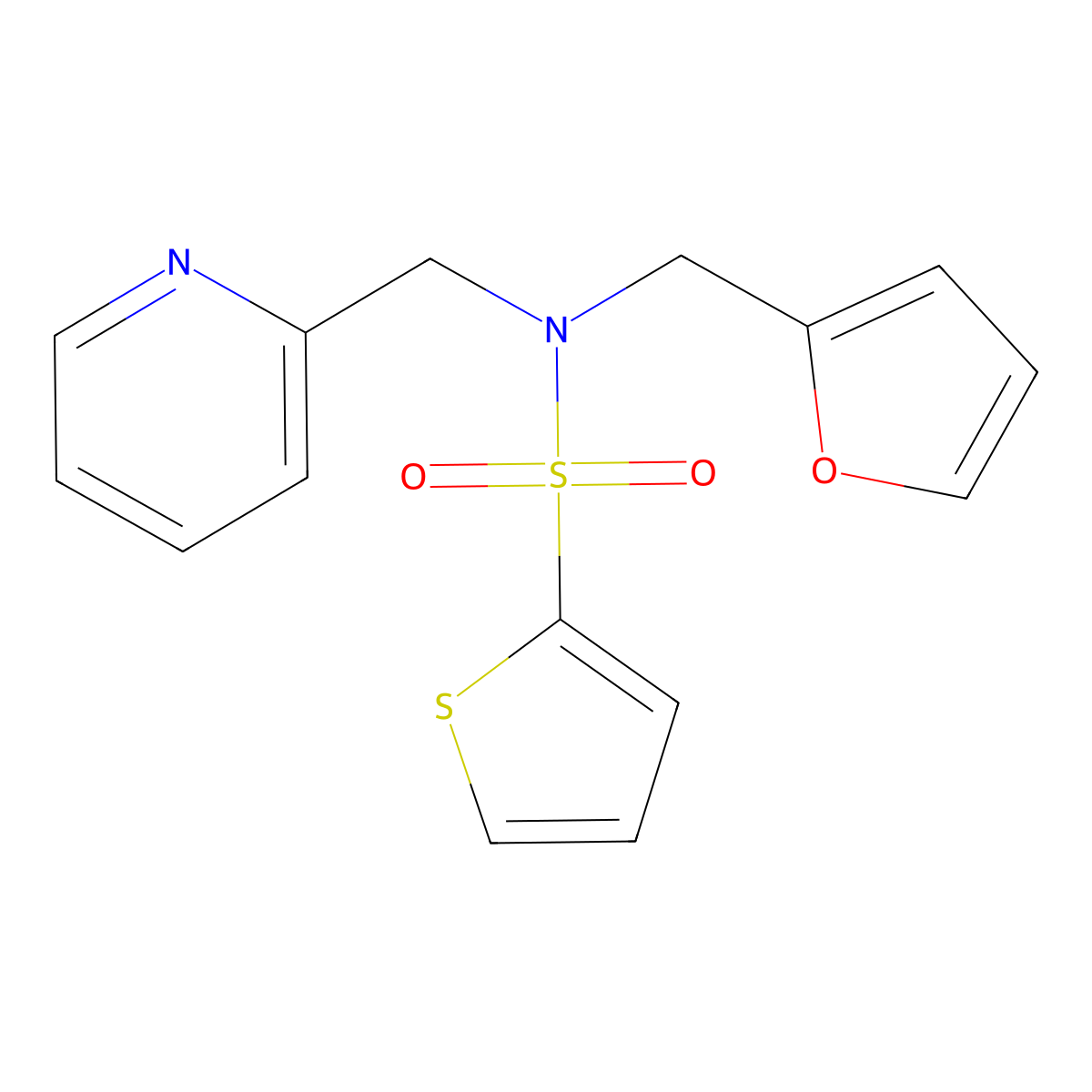 N-(furan-2-ylmethyl)-N-(pyridin-2-ylmethyl)thiophene-2-sulfonamide molecular structure, CAS 1286718-23-7