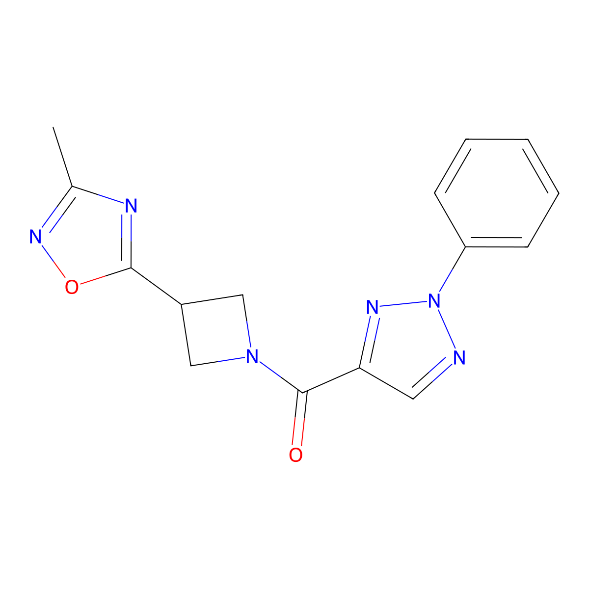 (3-(3-methyl-1,2,4-oxadiazol-5-yl)azetidin-1-yl)(2-phenyl-2H-1,2,3-triazol-4-yl)methanone molecular structure, CAS 1286718-65-7