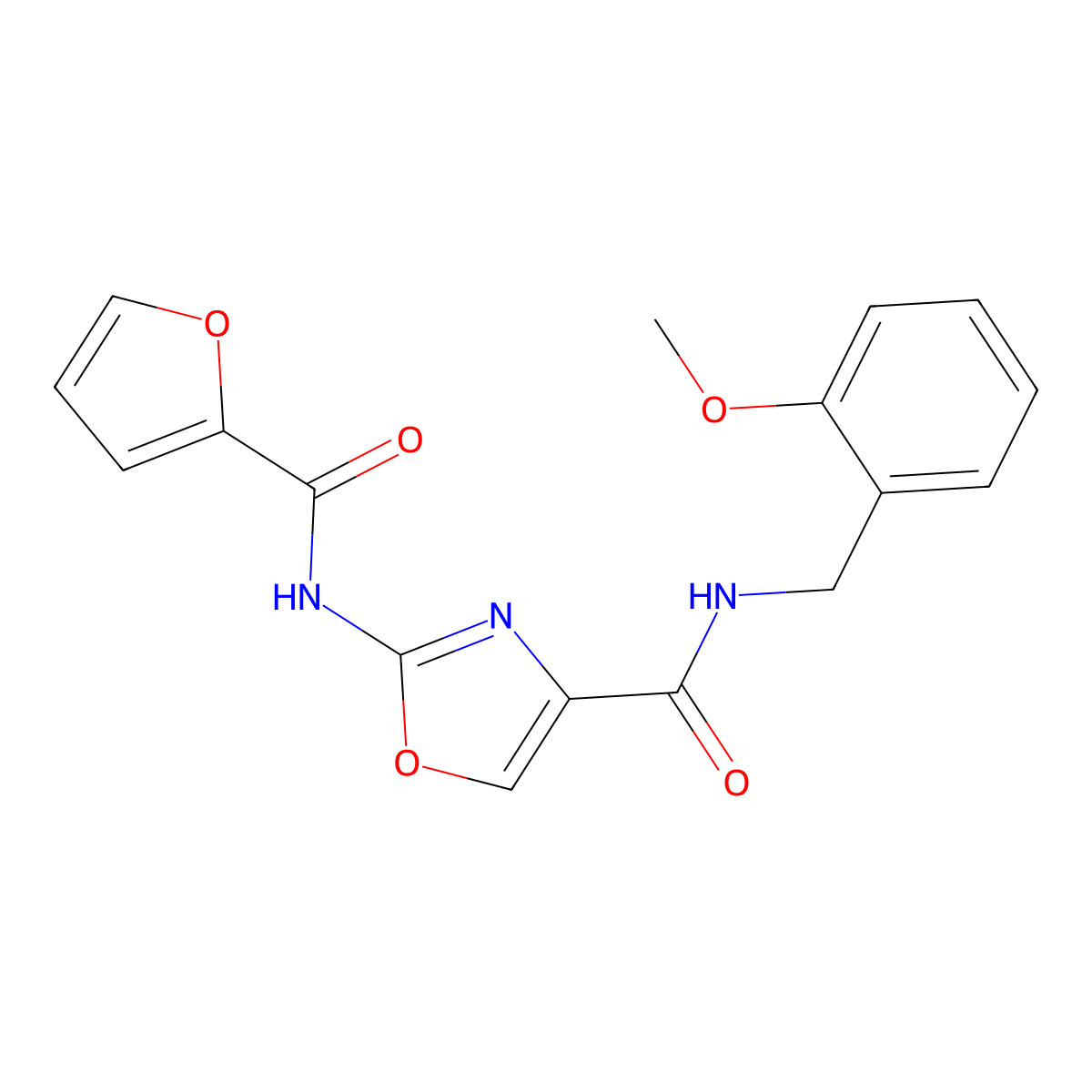 2-(furan-2-carboxamido)-N-(2-methoxybenzyl)oxazole-4-carboxamide molecular structure, CAS 1286718-67-9
