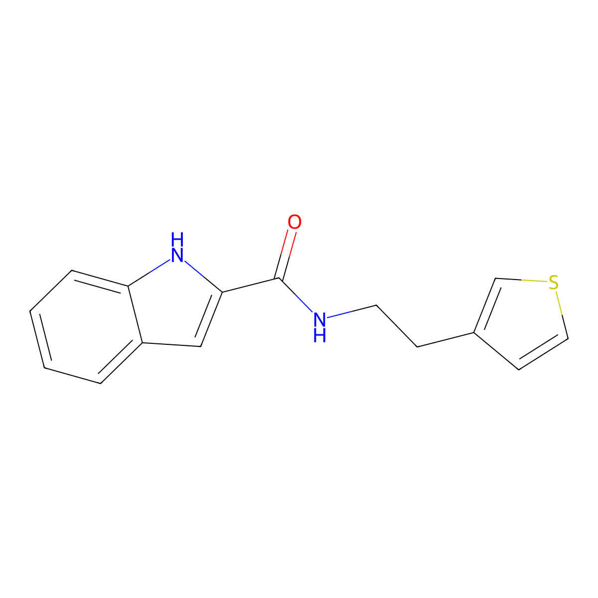 N-(2-(thiophen-3-yl)ethyl)-1H-indole-2-carboxamide molecular structure, CAS 1286718-79-3
