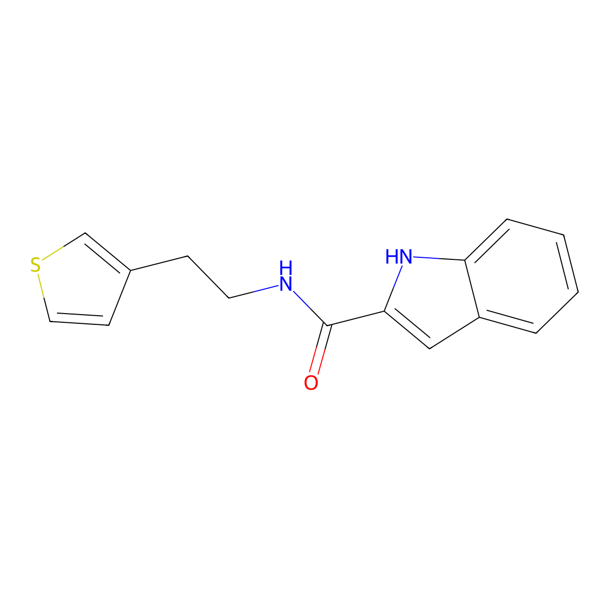 N-(2-(thiophen-3-yl)ethyl)-1H-indole-2-carboxamide molecular structure, CAS 1286718-79-3
