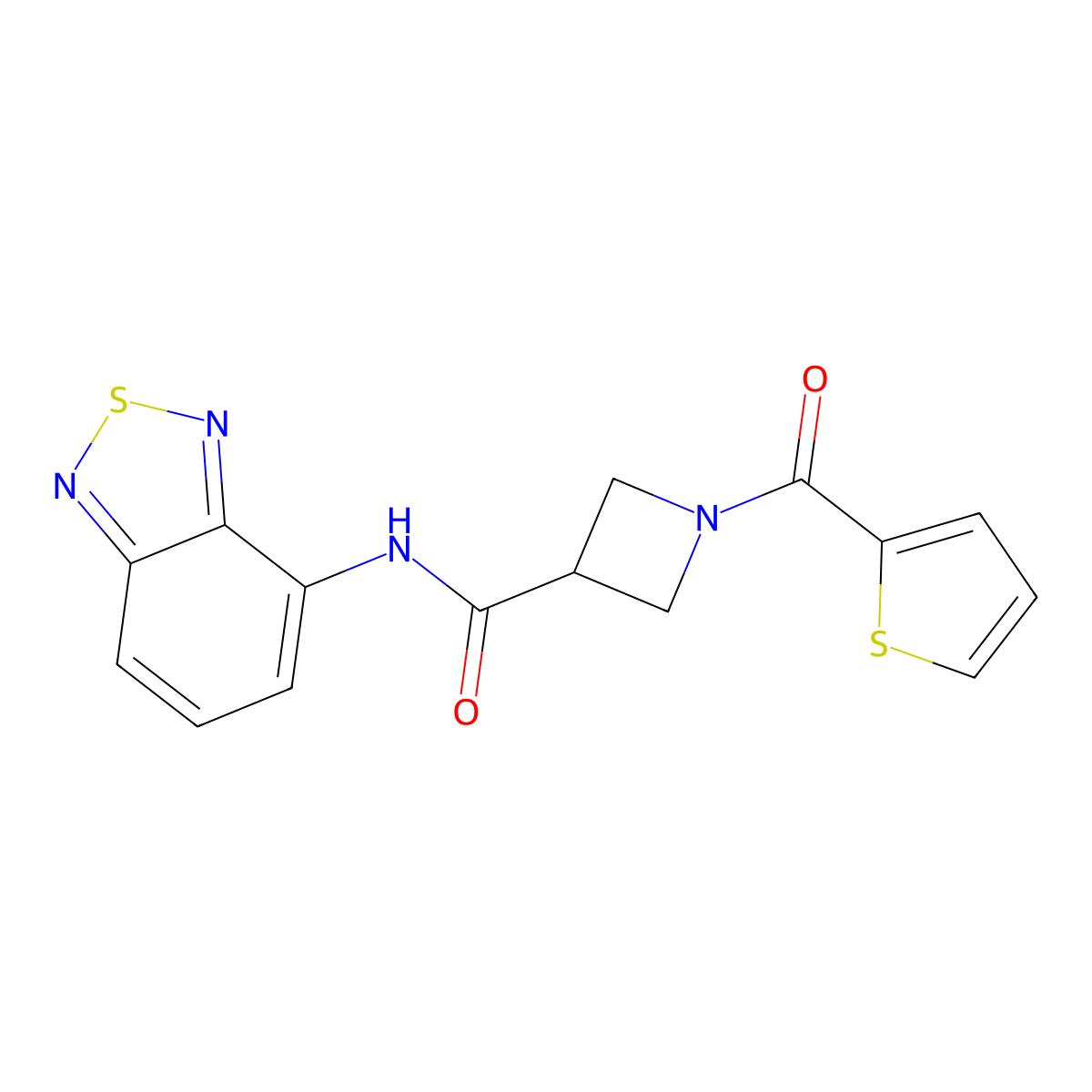 N-(benzo[c][1,2,5]thiadiazol-4-yl)-1-(thiophene-2-carbonyl)azetidine-3-carboxamide molecular structure, CAS 1286718-80-6