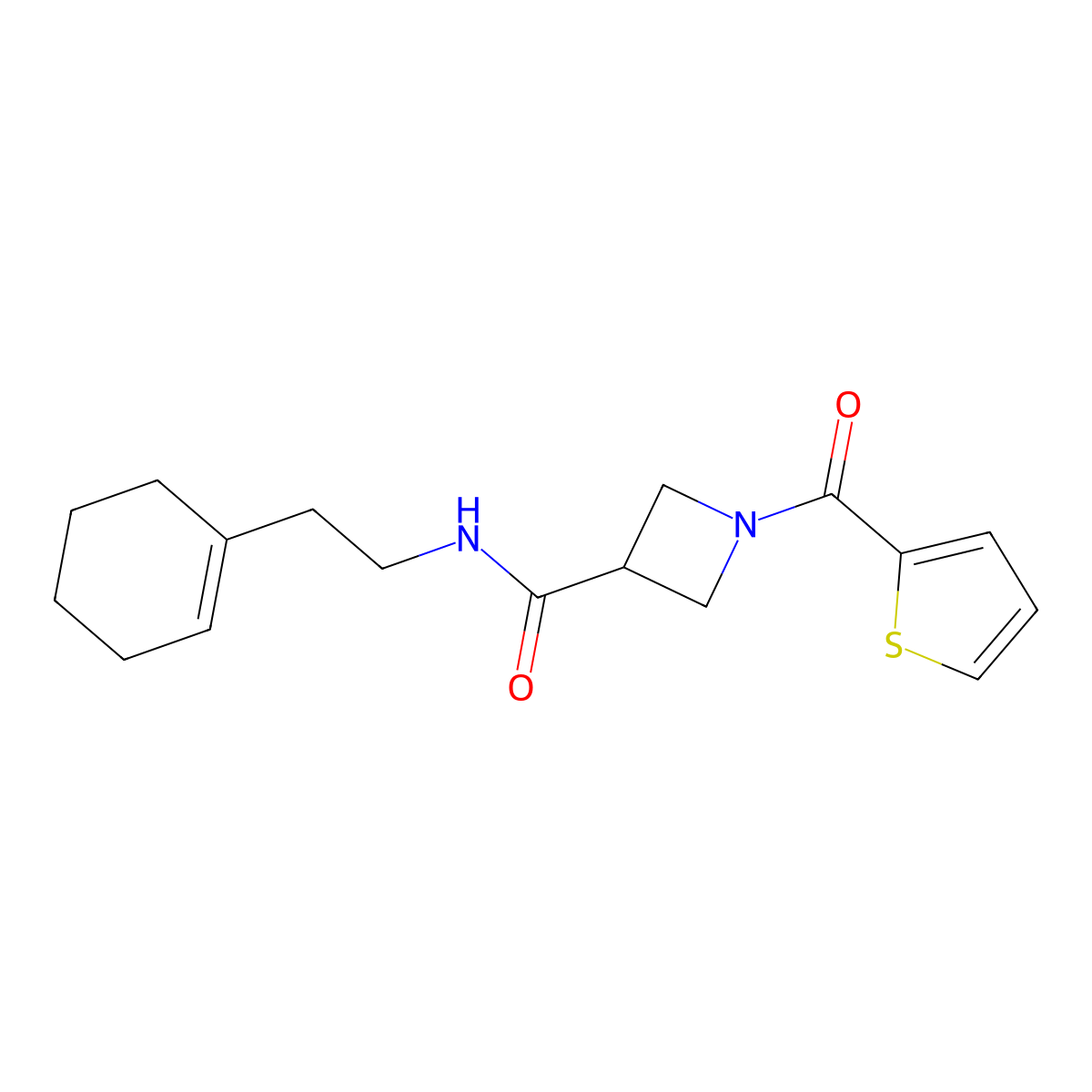N-[2-(cyclohex-1-en-1-yl)ethyl]-1-(thiophene-2-carbonyl)azetidine-3-carboxamide molecular structure, CAS 1286718-86-2