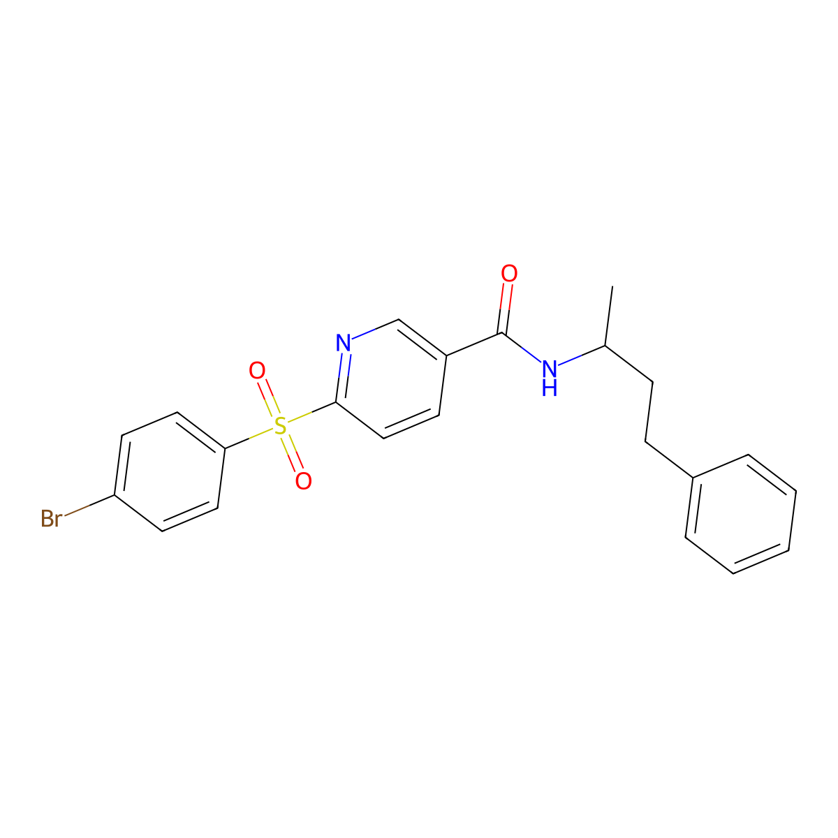 6-((4-bromophenyl)sulfonyl)-N-(4-phenylbutan-2-yl)nicotinamide molecular structure, CAS 1286718-87-3