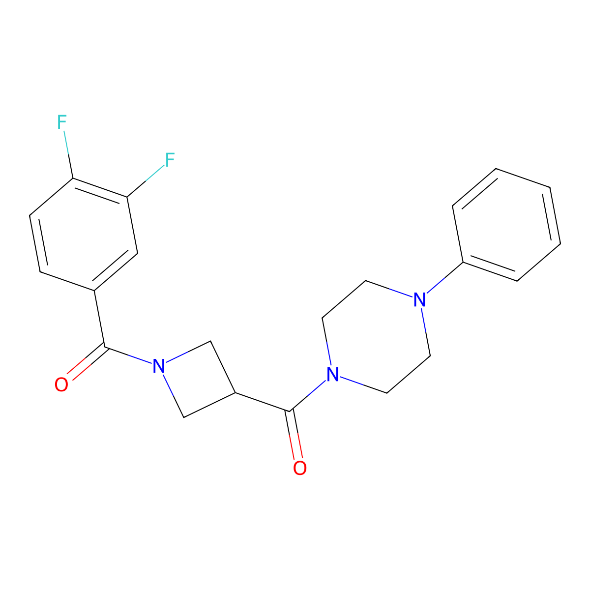 (1-(3,4-Difluorobenzoyl)azetidin-3-yl)(4-phenylpiperazin-1-yl)methanone molecular structure, CAS 1286718-90-8