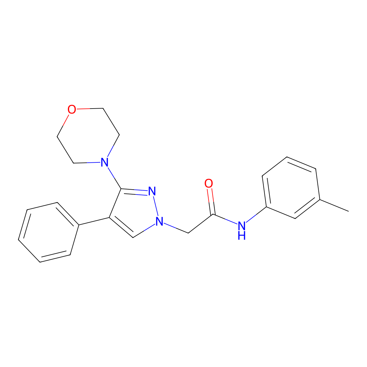 2-(3-morpholino-4-phenyl-1H-pyrazol-1-yl)-N-(m-tolyl)acetamide molecular structure, CAS 1286718-99-7