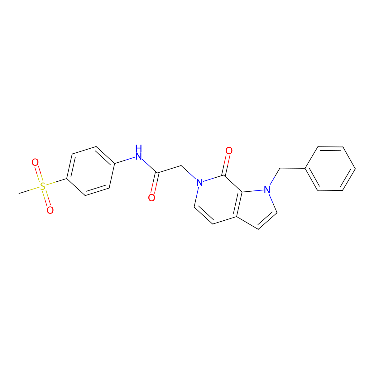 2-{1-benzyl-7-oxo-1H,6H,7H-pyrrolo[2,3-c]pyridin-6-yl}-N-(4-methanesulfonylphenyl)acetamide molecular structure, CAS 1286719-23-0