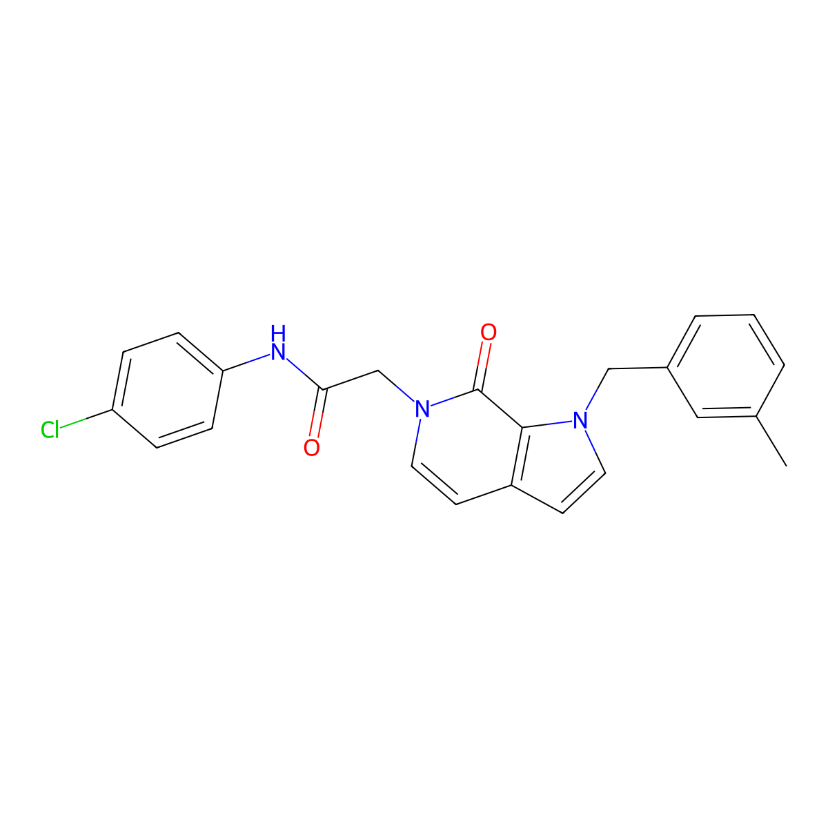 N-(4-chlorophenyl)-2-{1-[(3-methylphenyl)methyl]-7-oxo-1H,6H,7H-pyrrolo[2,3-c]pyridin-6-yl}acetamide molecular structure, CAS 1286719-26-3