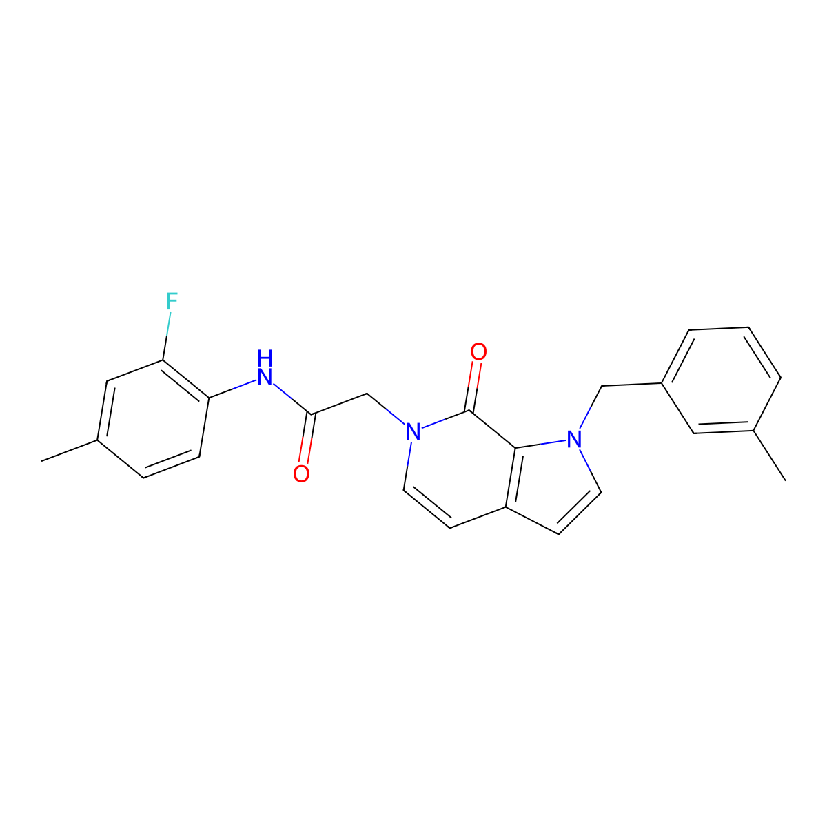 N-(2-fluoro-4-methylphenyl)-2-{1-[(3-methylphenyl)methyl]-7-oxo-1H,6H,7H-pyrrolo[2,3-c]pyridin-6-yl}acetamide molecular structure, CAS 1286719-28-5