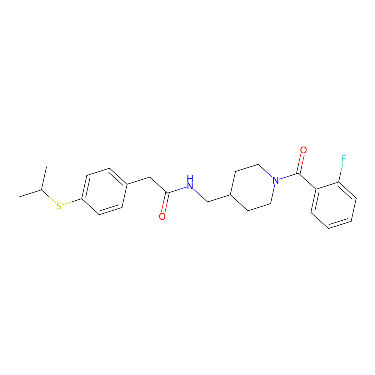 N-((1-(2-fluorobenzoyl)piperidin-4-yl)methyl)-2-(4-(isopropylthio)phenyl)acetamide molecular structure, CAS 1286719-31-0