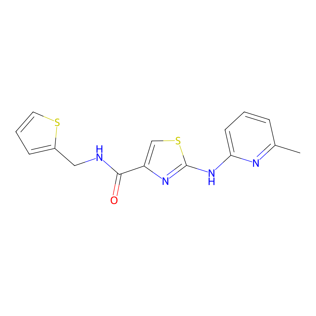 2-((6-methylpyridin-2-yl)amino)-N-(thiophen-2-ylmethyl)thiazole-4-carboxamide molecular structure, CAS 1286719-32-1
