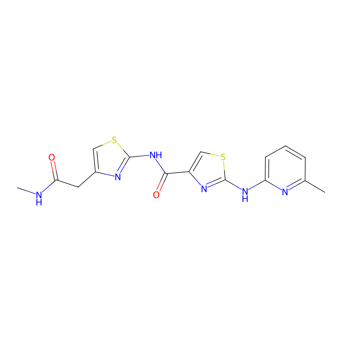 N-(4-(2-(methylamino)-2-oxoethyl)thiazol-2-yl)-2-((6-methylpyridin-2-yl)amino)thiazole-4-carboxamide molecular structure, CAS 1286719-36-5