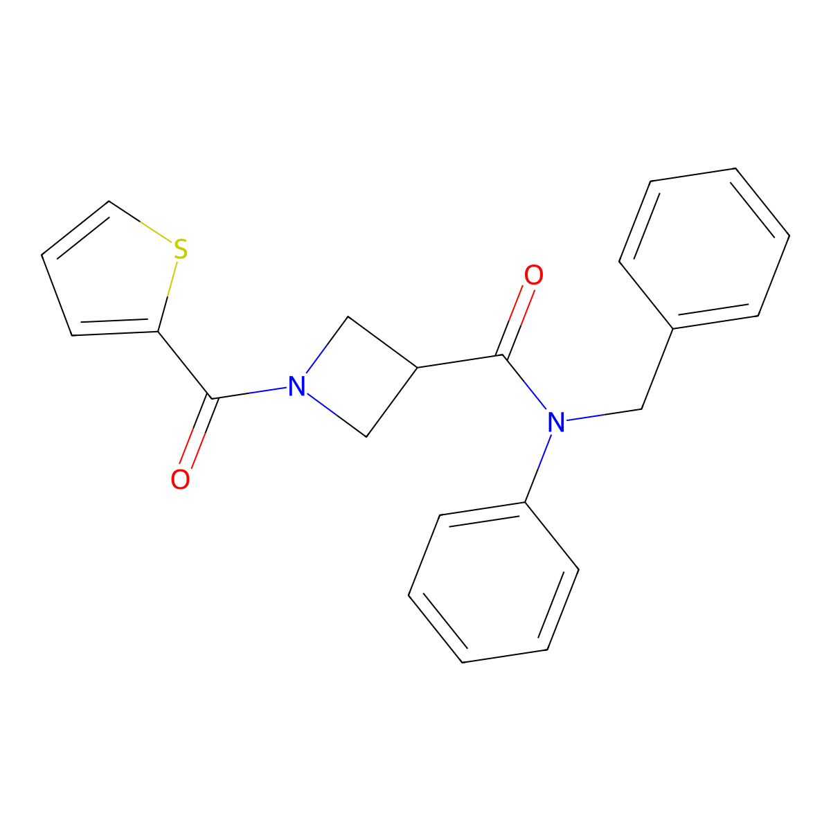 N-benzyl-N-phenyl-1-(thiophene-2-carbonyl)azetidine-3-carboxamide molecular structure, CAS 1286719-40-1