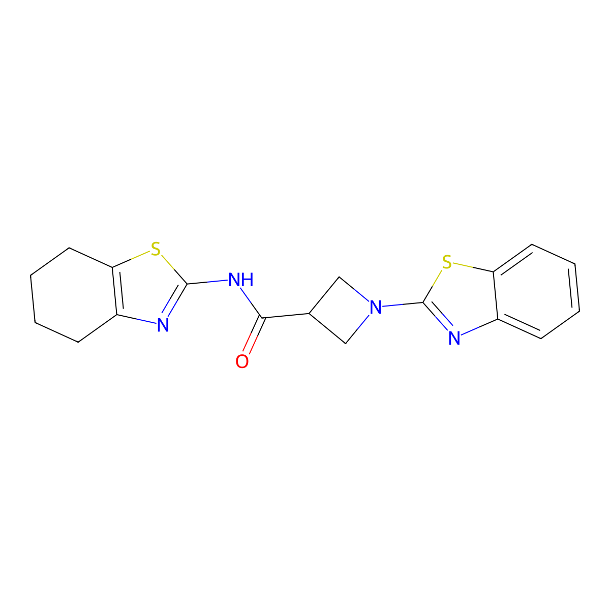 1-(benzo[d]thiazol-2-yl)-N-(4,5,6,7-tetrahydrobenzo[d]thiazol-2-yl)azetidine-3-carboxamide molecular structure, CAS 1286719-57-0
