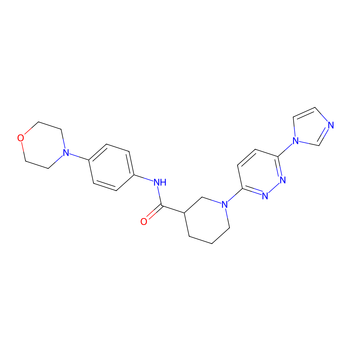 1-(6-(1H-imidazol-1-yl)pyridazin-3-yl)-N-(4-morpholinophenyl)piperidine-3-carboxamide molecular structure, CAS 1286719-58-1