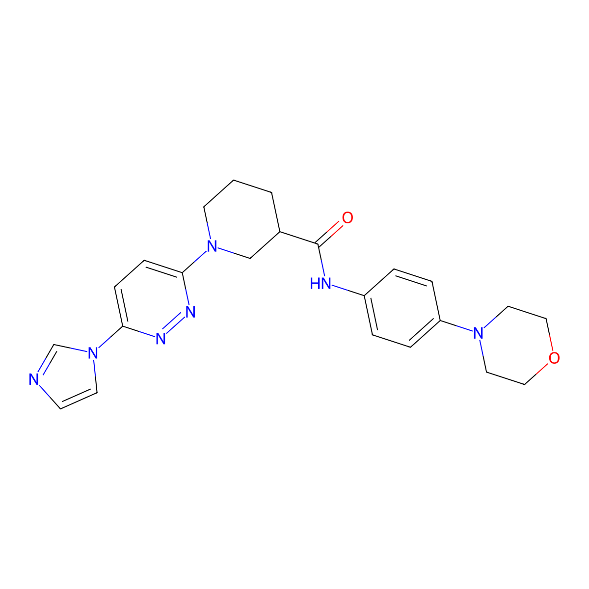 1-(6-(1H-imidazol-1-yl)pyridazin-3-yl)-N-(4-morpholinophenyl)piperidine-3-carboxamide molecular structure, CAS 1286719-58-1