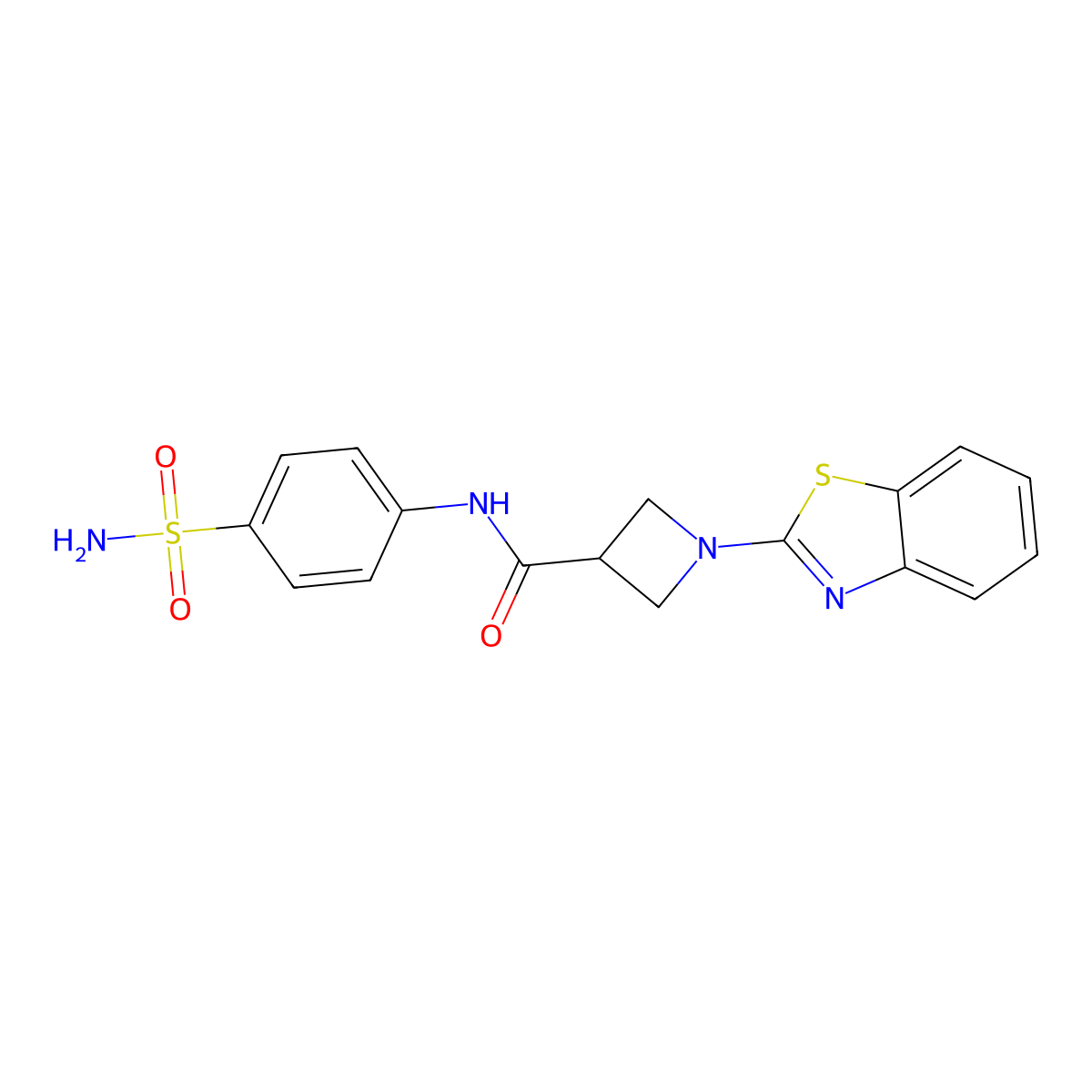 1-(benzo[d]thiazol-2-yl)-N-(4-sulfamoylphenyl)azetidine-3-carboxamide molecular structure, CAS 1286719-62-7