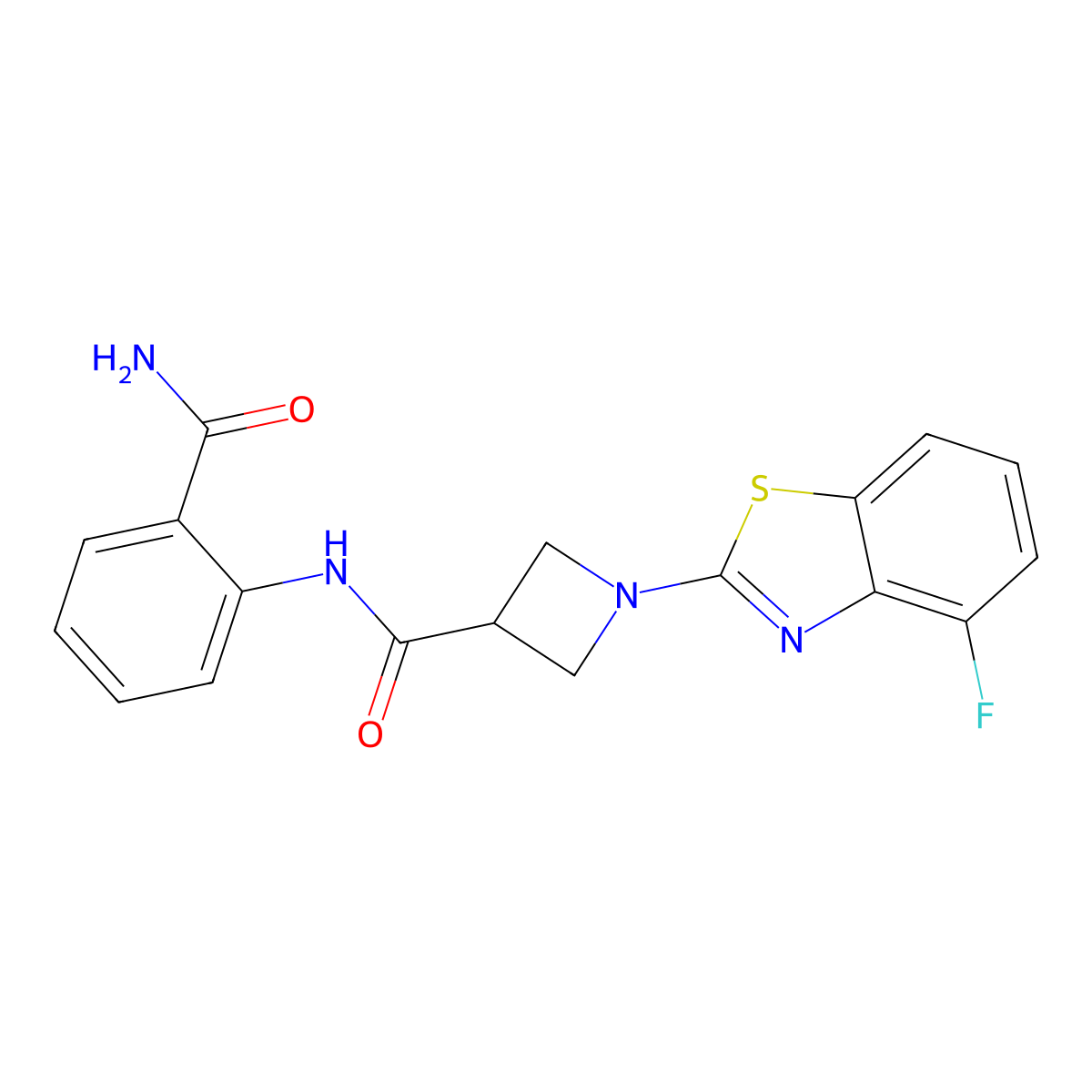 N-(2-carbamoylphenyl)-1-(4-fluorobenzo[d]thiazol-2-yl)azetidine-3-carboxamide molecular structure, CAS 1286719-69-4