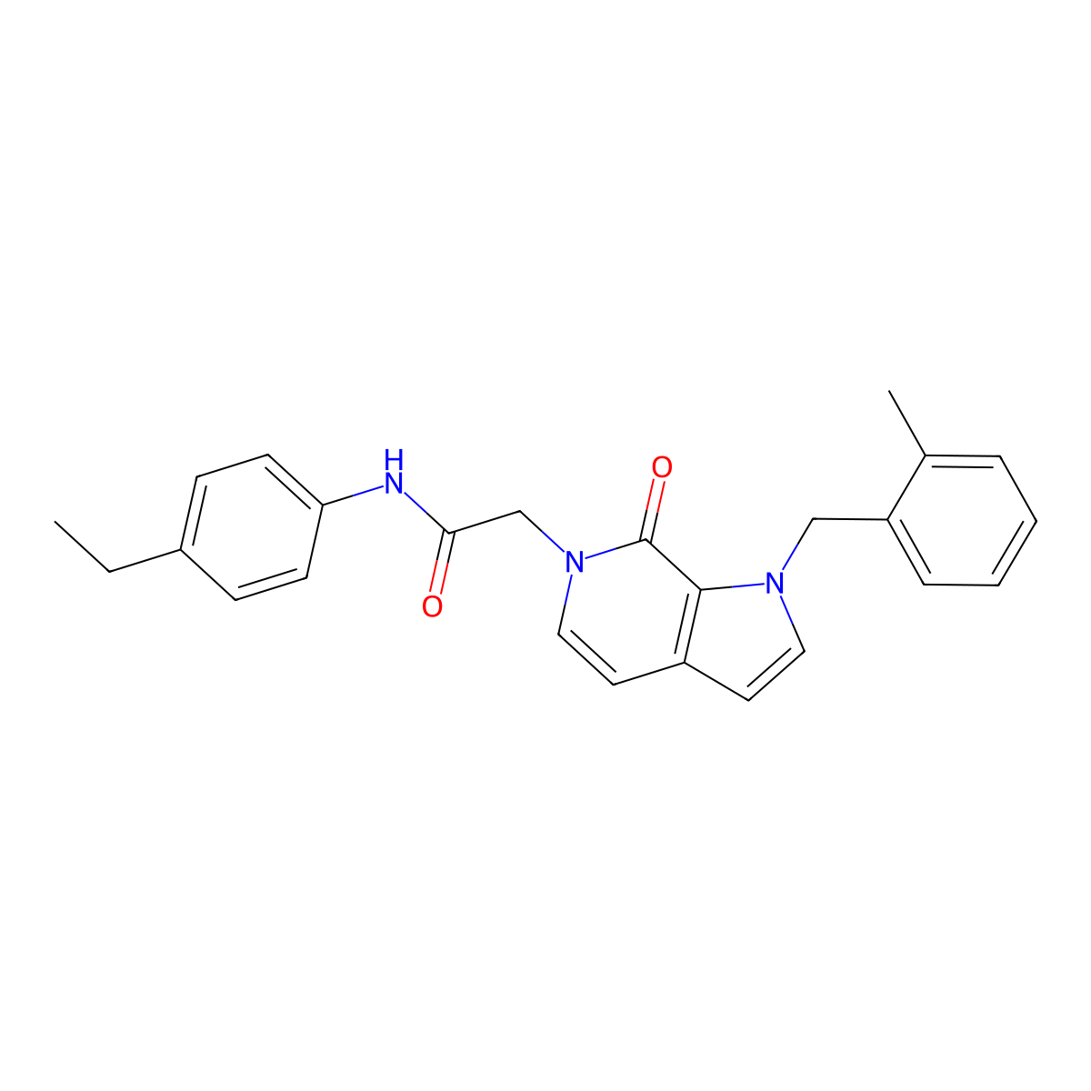 N-(4-ethylphenyl)-2-{1-[(2-methylphenyl)methyl]-7-oxo-1H,6H,7H-pyrrolo[2,3-c]pyridin-6-yl}acetamide molecular structure, CAS 1286719-77-4