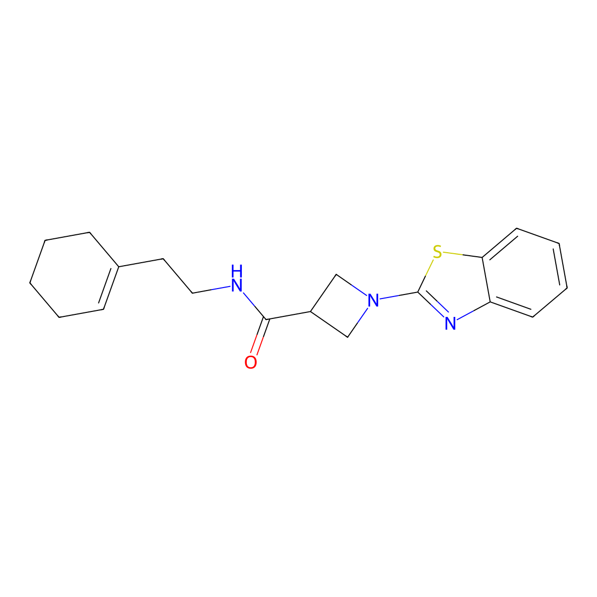 1-(benzo[d]thiazol-2-yl)-N-(2-(cyclohex-1-en-1-yl)ethyl)azetidine-3-carboxamide molecular structure, CAS 1286719-82-1