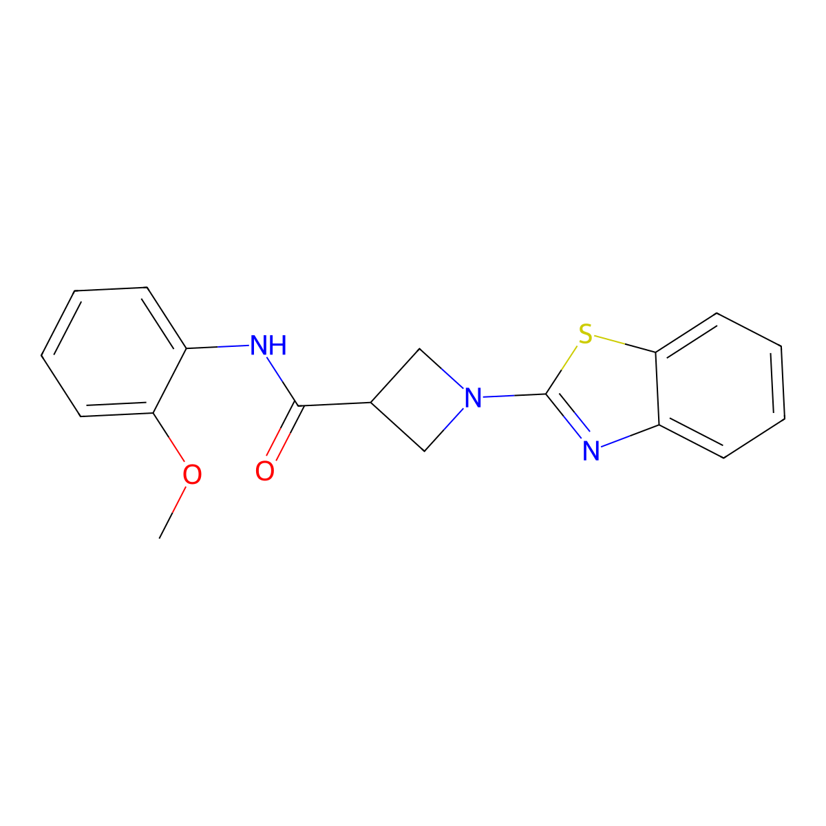 1-(benzo[d]thiazol-2-yl)-N-(2-methoxyphenyl)azetidine-3-carboxamide molecular structure, CAS 1286719-92-3