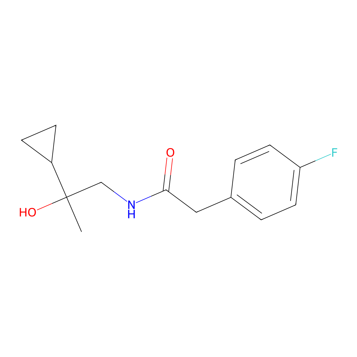 N-(2-cyclopropyl-2-hydroxypropyl)-2-(4-fluorophenyl)acetamide molecular structure, CAS 1286719-95-6