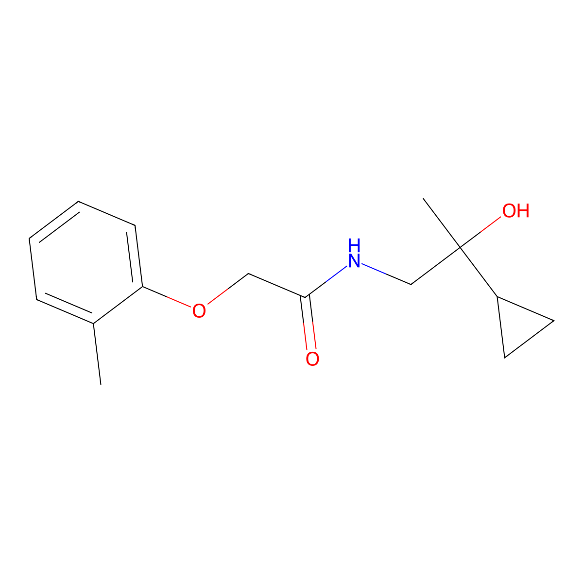 N-(2-cyclopropyl-2-hydroxypropyl)-2-(o-tolyloxy)acetamide molecular structure, CAS 1286719-99-0